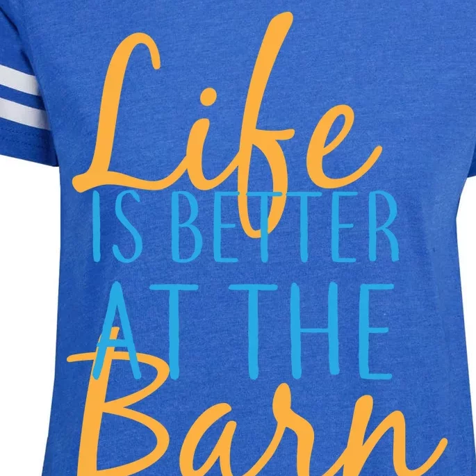 Life is Better at the Barn Enza Ladies Jersey Football T-Shirt