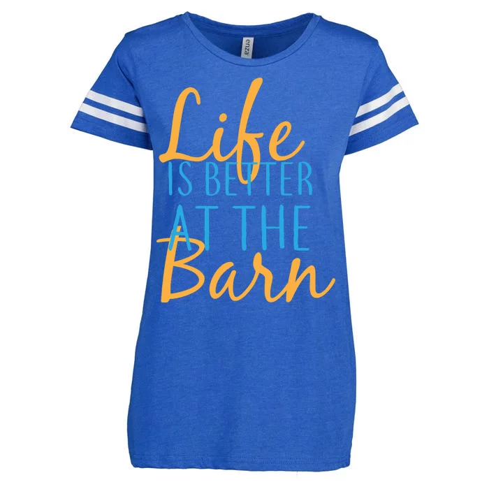 Life is Better at the Barn Enza Ladies Jersey Football T-Shirt