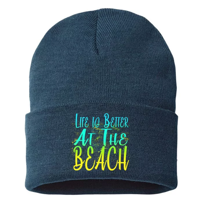 Life Is Better At The Beach Sustainable Knit Beanie