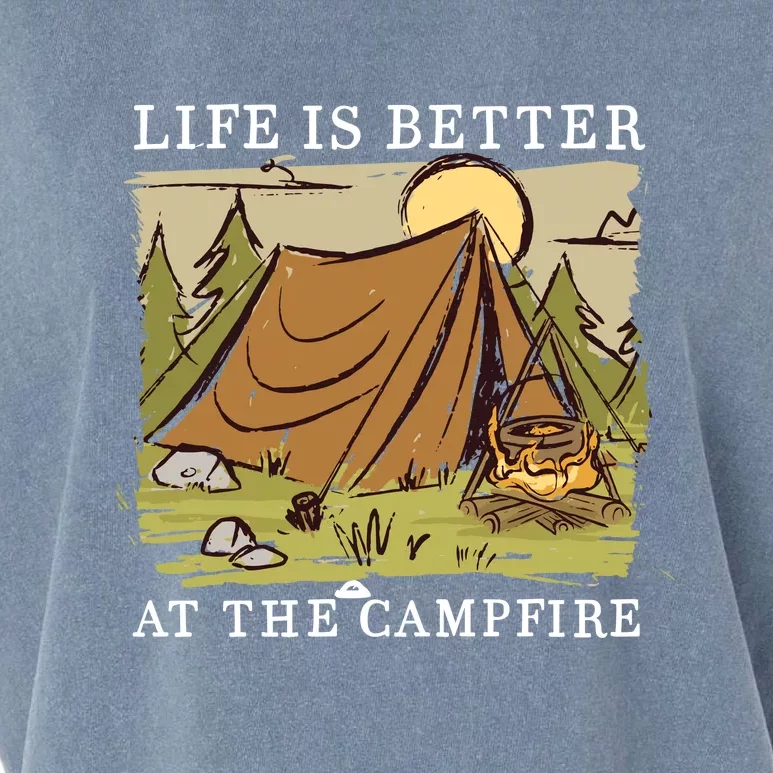 Life Is Better At The Campfire Garment-Dyed Women's Muscle Tee