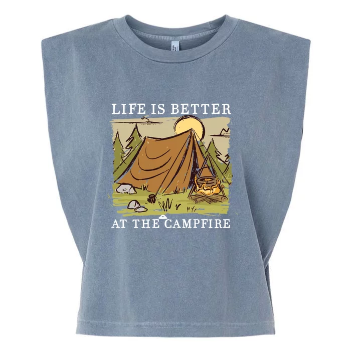 Life Is Better At The Campfire Garment-Dyed Women's Muscle Tee