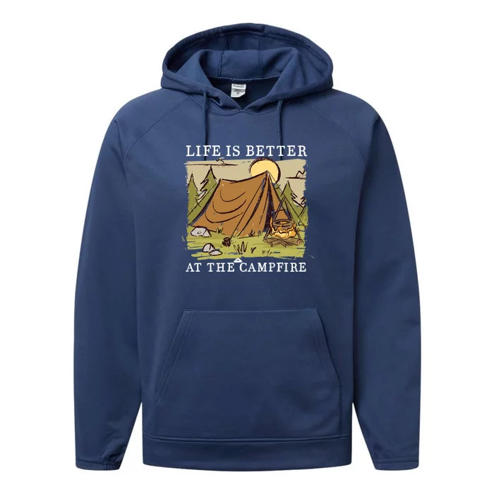 Life Is Better At The Campfire Performance Fleece Hoodie