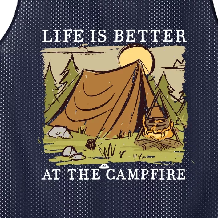 Life Is Better At The Campfire Mesh Reversible Basketball Jersey Tank