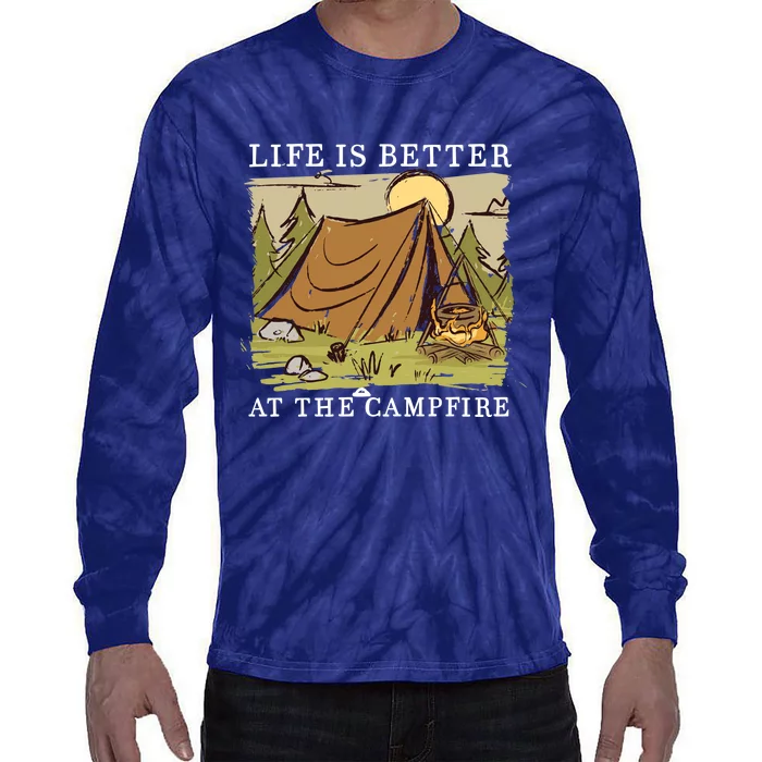 Life Is Better At The Campfire Tie-Dye Long Sleeve Shirt