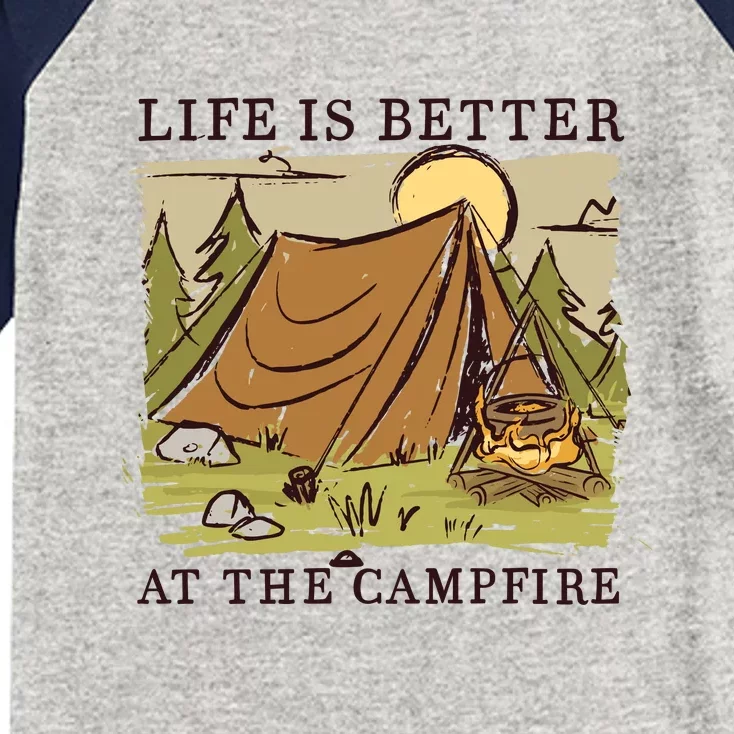 Life Is Better At The Campfire Kids Colorblock Raglan Jersey