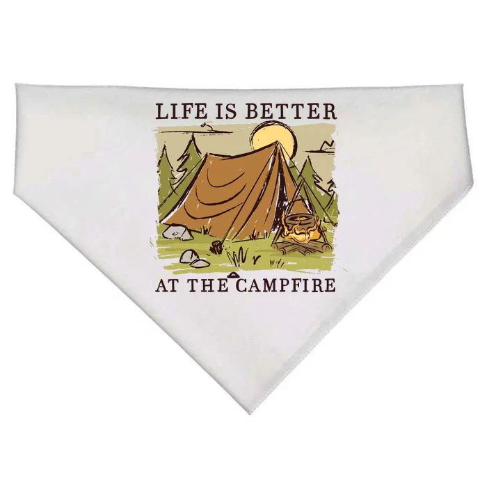 Life Is Better At The Campfire USA-Made Doggie Bandana