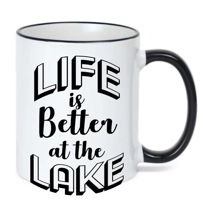 Life Is Better At The Lake Black Color Changing Mug