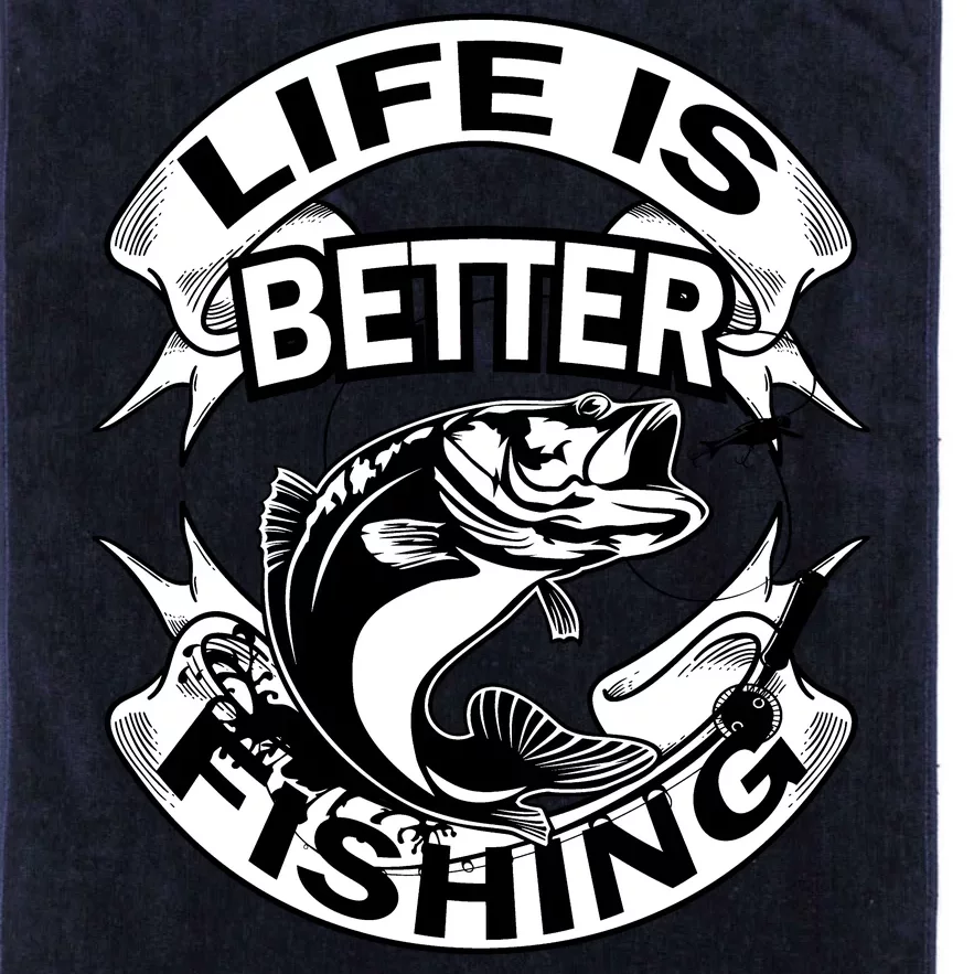 Life Is Better Fishing Platinum Collection Golf Towel