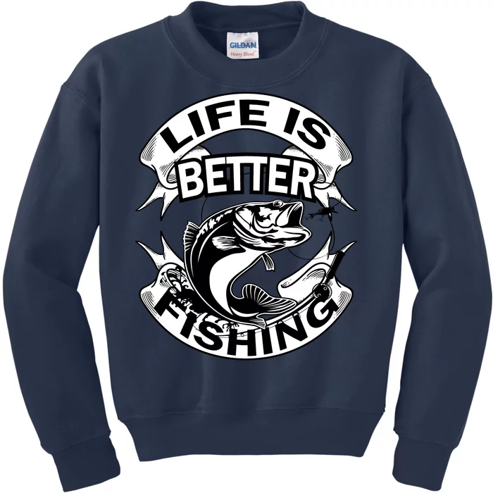 Life Is Better Fishing Kids Sweatshirt