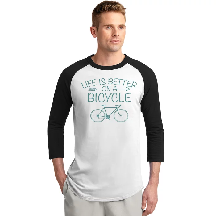 Life Is Better On A Bicycle Baseball Sleeve Shirt