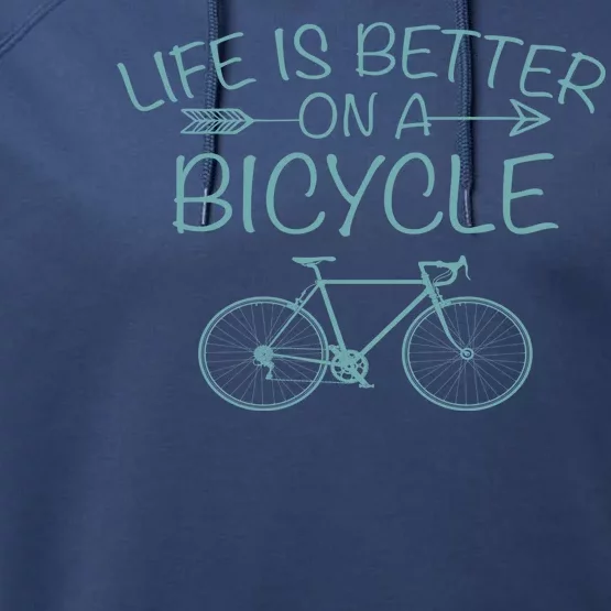 Life Is Better On A Bicycle Performance Fleece Hoodie