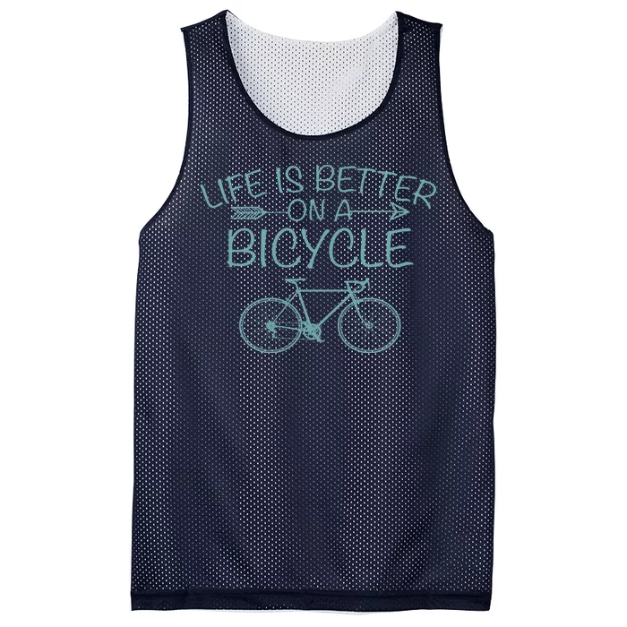 Life Is Better On A Bicycle Mesh Reversible Basketball Jersey Tank