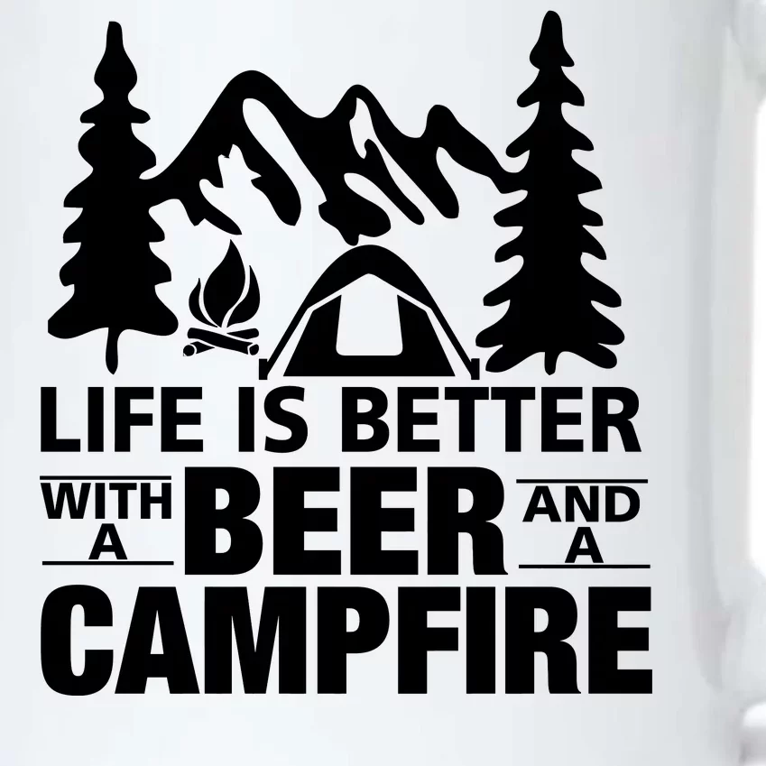 Life Is Better With A Beer And A Campfire Black Color Changing Mug