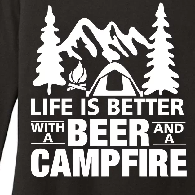 Life Is Better With A Beer And A Campfire Womens CVC Long Sleeve Shirt