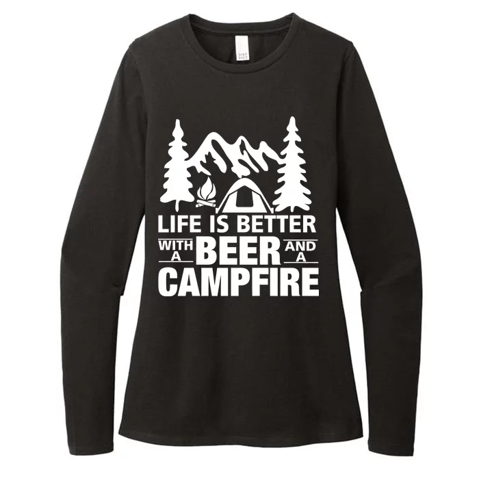 Life Is Better With A Beer And A Campfire Womens CVC Long Sleeve Shirt