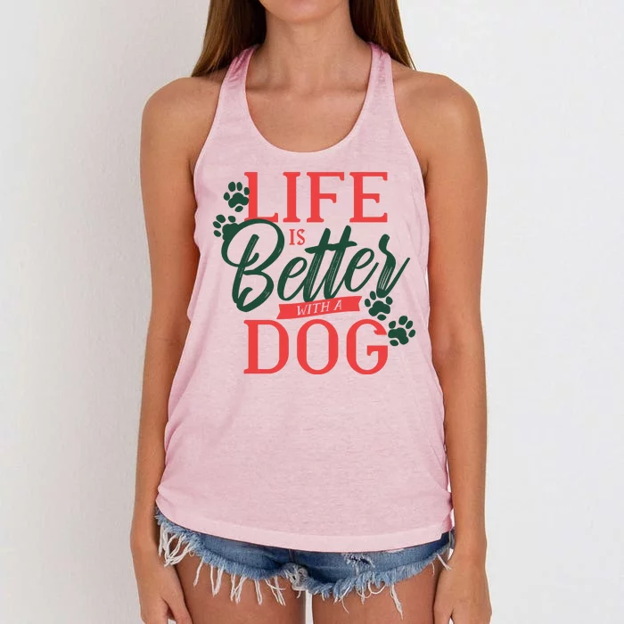 Life Is Better With A Dog Women's Knotted Racerback Tank