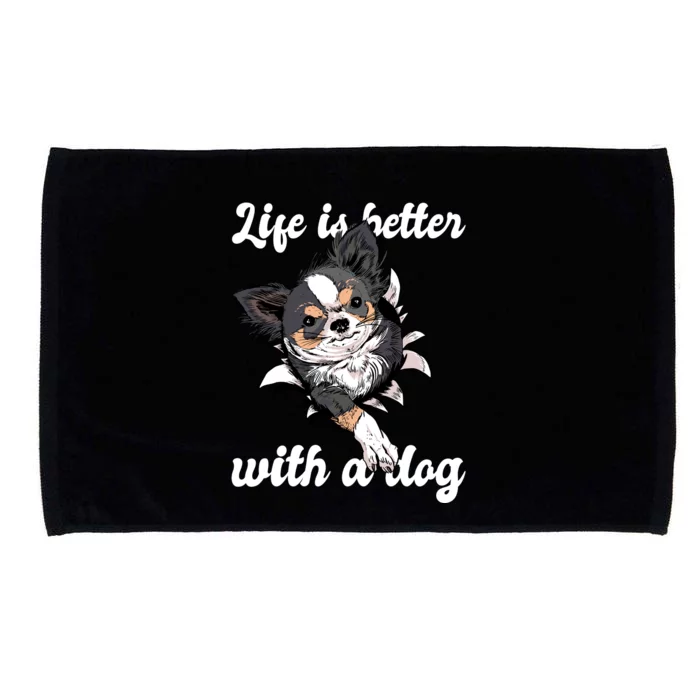 Life Is Better With A Dog Cute Microfiber Hand Towel