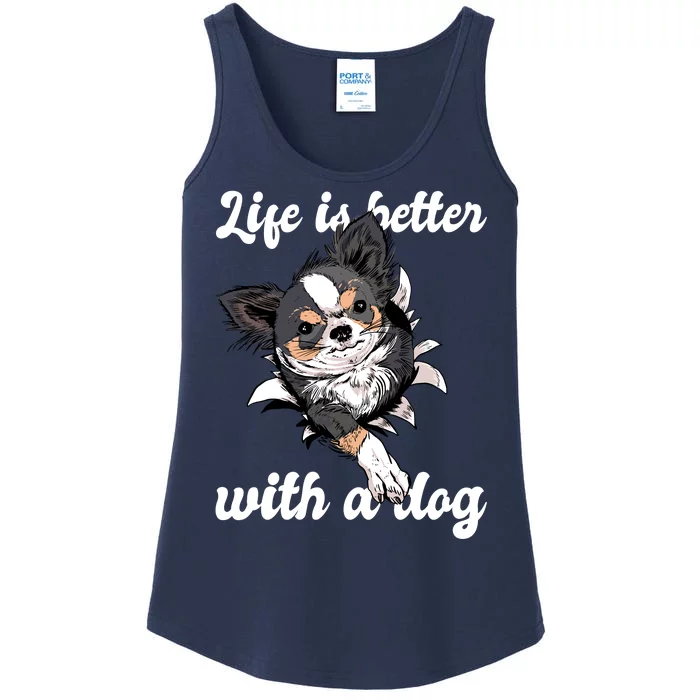 Life Is Better With A Dog Cute Ladies Essential Tank