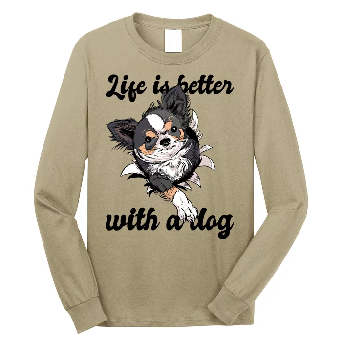 Life Is Better With A Dog Cute Long Sleeve Shirt