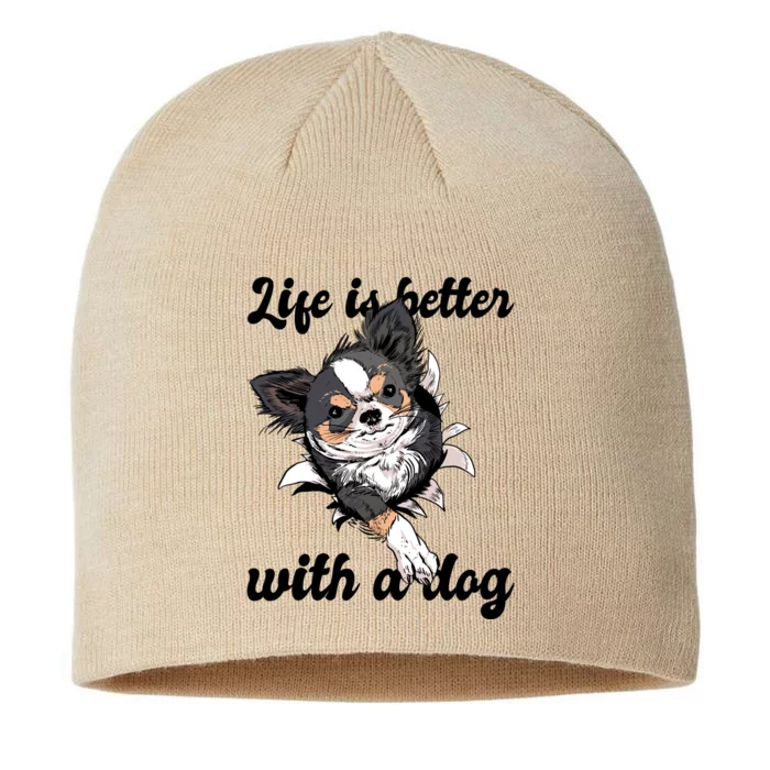 Life Is Better With A Dog Cute 8 1/2in Sustainable Knit Beanie