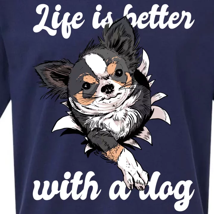 Life Is Better With A Dog Cute Sueded Cloud Jersey T-Shirt