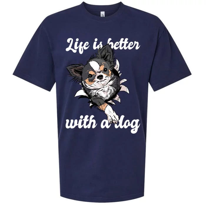 Life Is Better With A Dog Cute Sueded Cloud Jersey T-Shirt