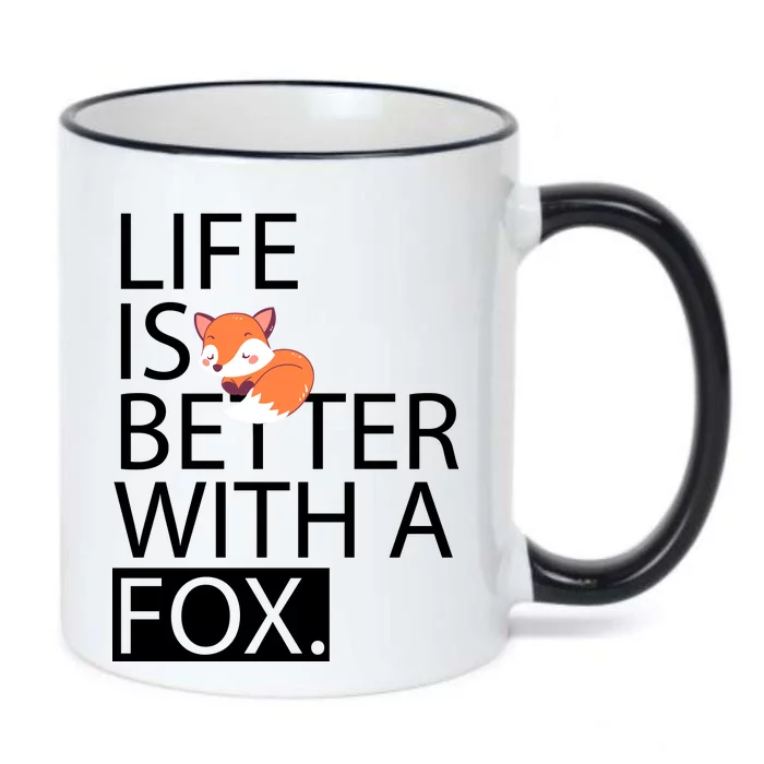 Life Is Better With A Fox Black Color Changing Mug