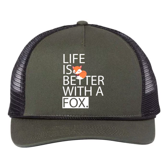 Life Is Better With A Fox Retro Rope Trucker Hat Cap