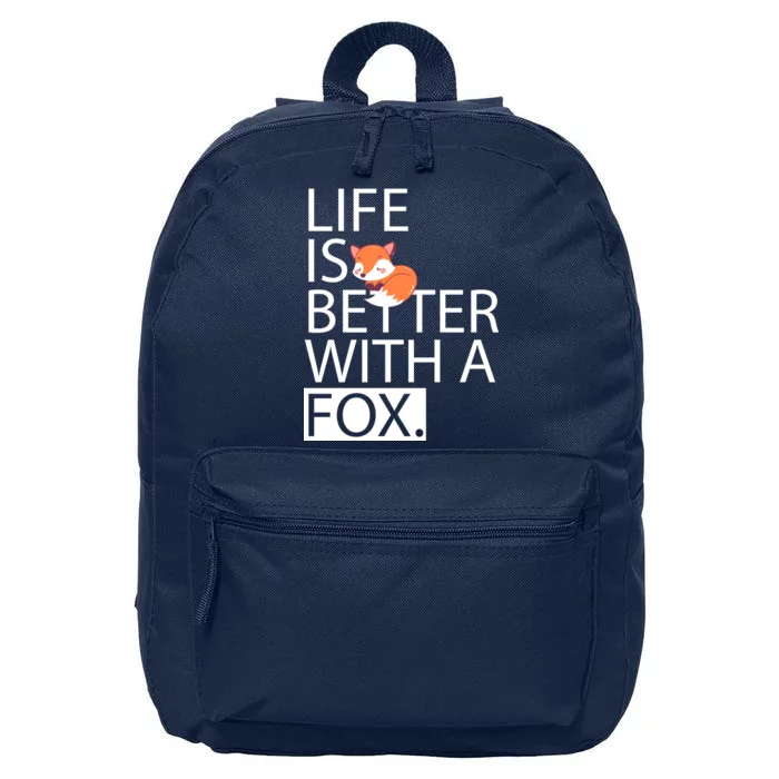 Life Is Better With A Fox 16 in Basic Backpack