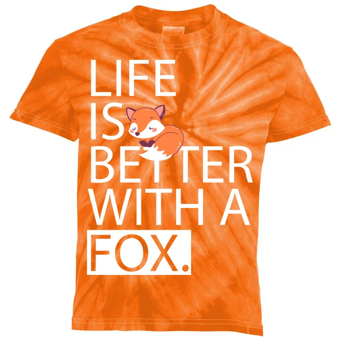 Life Is Better With A Fox Kids Tie-Dye T-Shirt