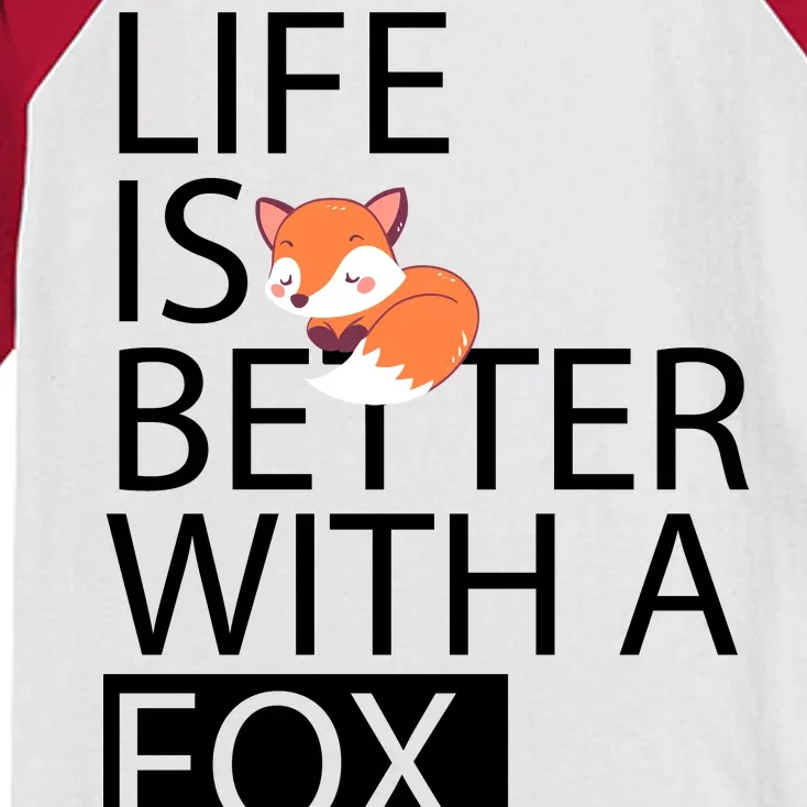 Life Is Better With A Fox Kids Colorblock Raglan Jersey