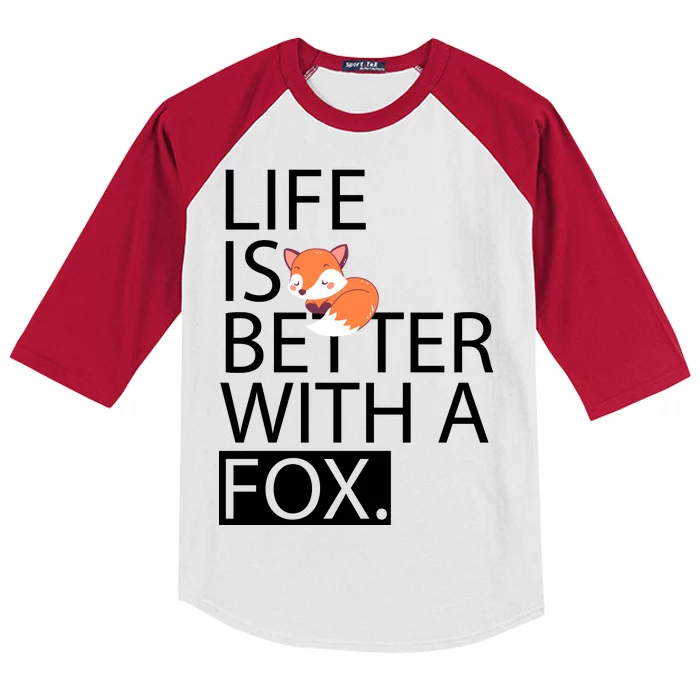 Life Is Better With A Fox Kids Colorblock Raglan Jersey