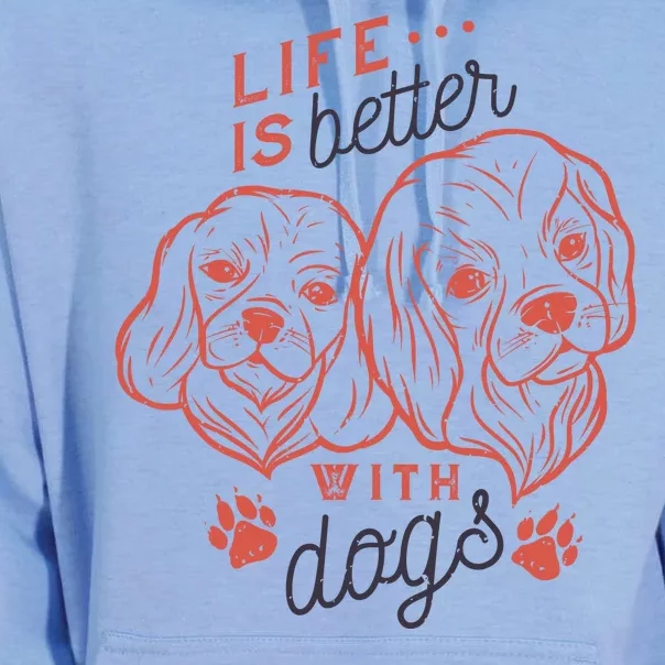 Life Is Better With Dogs Unisex Surf Hoodie