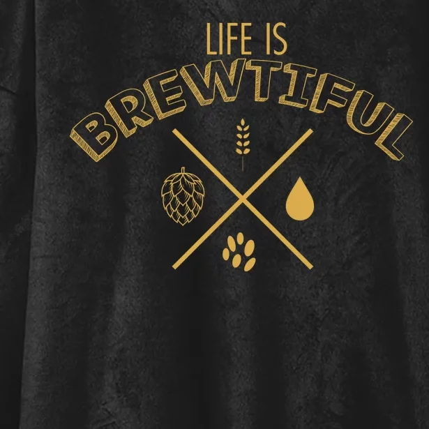 Life Is Brewtiful Hooded Wearable Blanket