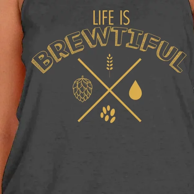 Life Is Brewtiful Women's Knotted Racerback Tank