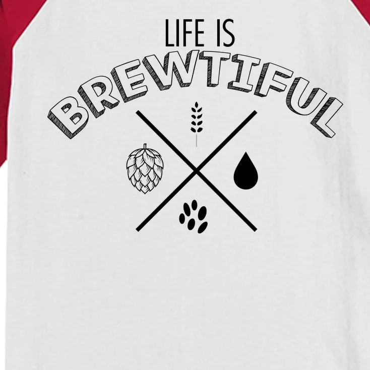 Life Is Brewtiful Kids Colorblock Raglan Jersey