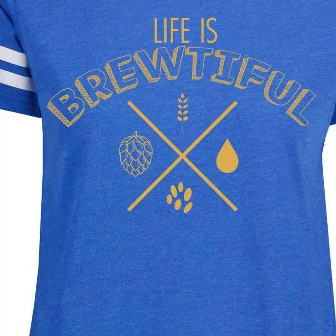 Life Is Brewtiful Enza Ladies Jersey Football T-Shirt