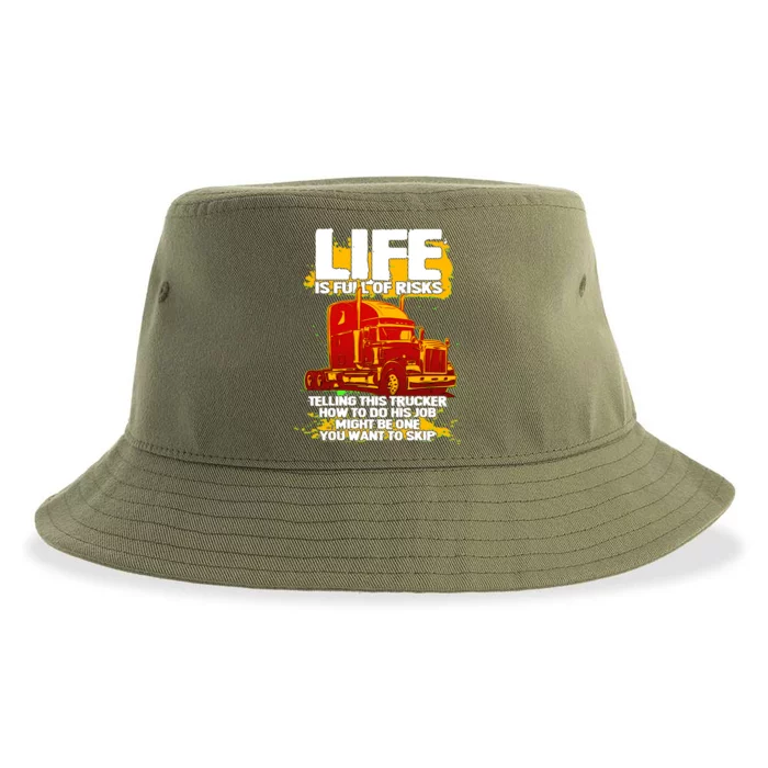 Life Is Full Of Risk Trucker Sustainable Bucket Hat