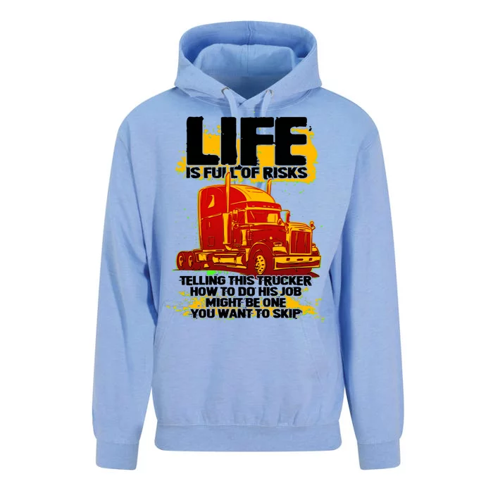 Life Is Full Of Risk Trucker Unisex Surf Hoodie