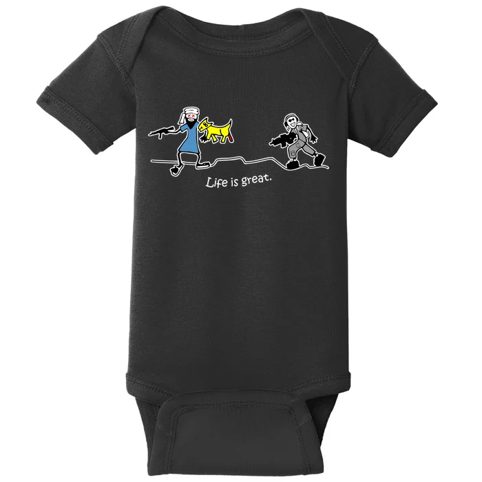 Life is Great Army Baby Bodysuit