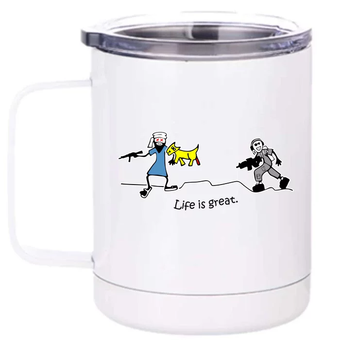 Life is Great Army Front & Back 12oz Stainless Steel Tumbler Cup