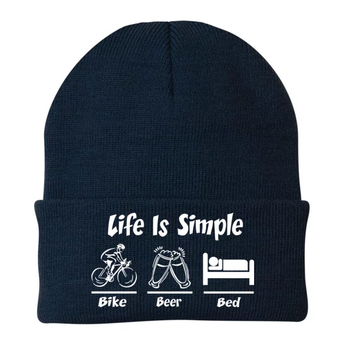 Life Is Simple Bike Beer Bed Knit Cap Winter Beanie