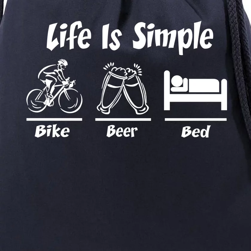 Life Is Simple Bike Beer Bed Drawstring Bag