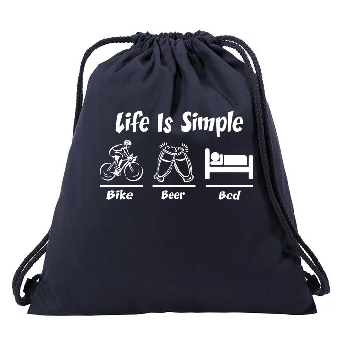 Life Is Simple Bike Beer Bed Drawstring Bag