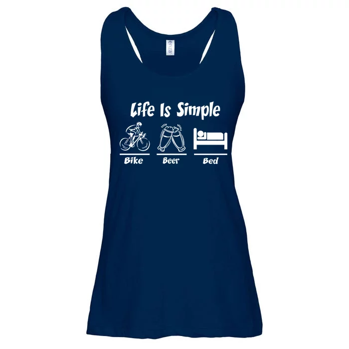 Life Is Simple Bike Beer Bed Ladies Essential Flowy Tank