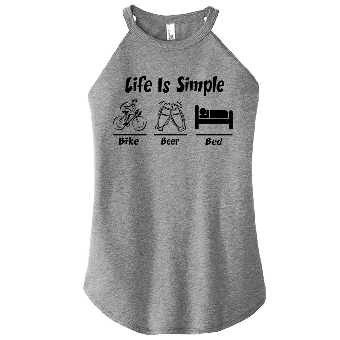 Life Is Simple Bike Beer Bed Women’s Perfect Tri Rocker Tank