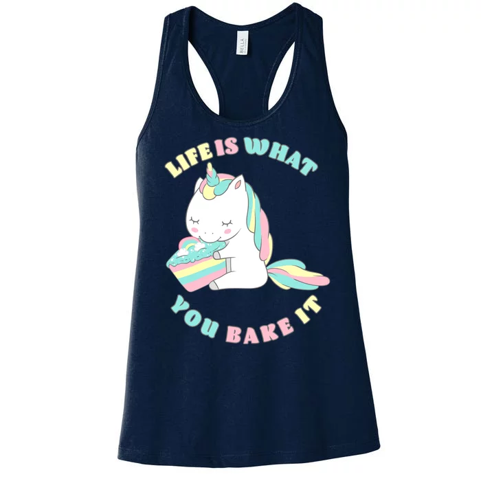 Life Is What You Bake It Unicorn Women's Racerback Tank