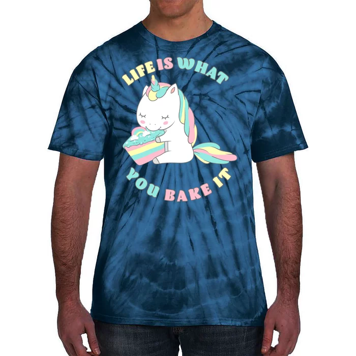 Life Is What You Bake It Unicorn Tie-Dye T-Shirt