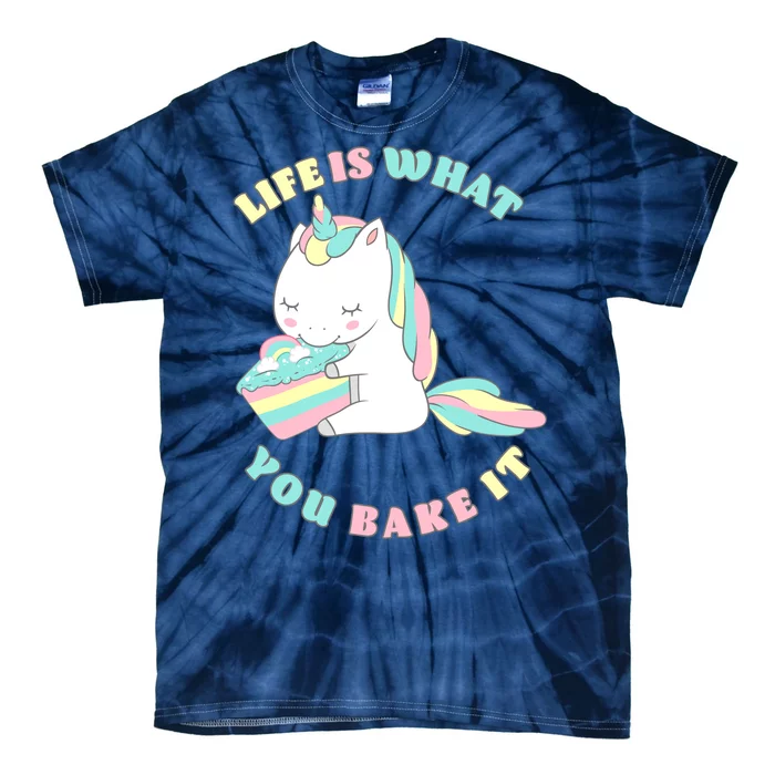 Life Is What You Bake It Unicorn Tie-Dye T-Shirt