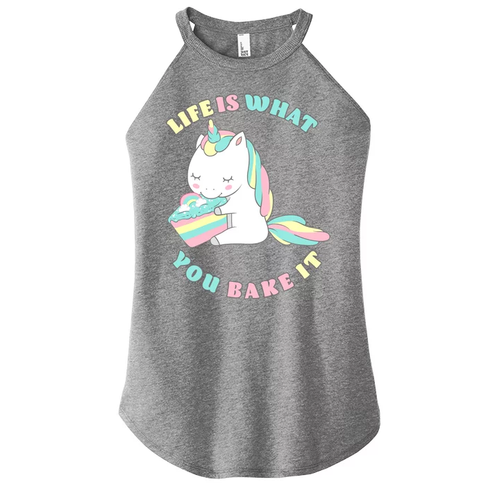 Life Is What You Bake It Unicorn Women’s Perfect Tri Rocker Tank